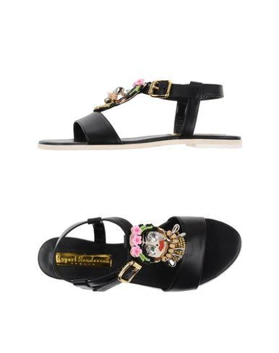 Shop Rupert Sanderson Sandals In Black