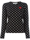 COMME DES GARÇONS PLAY EMBROIDERED HEART POLKA DOT T-SHIRT,AZT1650511111285390