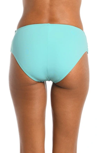 Shop La Blanca Island Goddess Overlap Bikini Bottoms In Ice Blue