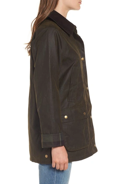 Barbour Beadnell Polarquilt Plaid-trim Utility Coat In Olive