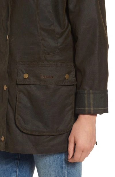 Shop Barbour Acorn Waxed Jacket In Olive