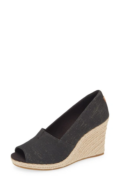 Shop Toms Michelle Espadrille Wedge Sandal In Black Black