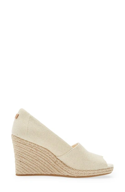 Toms Women's Michelle Peep Toe Canvas Espadrille Wedge Pumps In Natural Natural