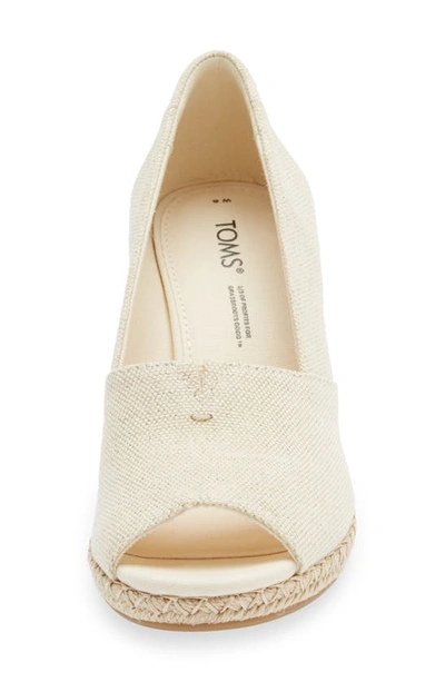 Toms Women's Michelle Peep Toe Canvas Espadrille Wedge Pumps In Natural Natural