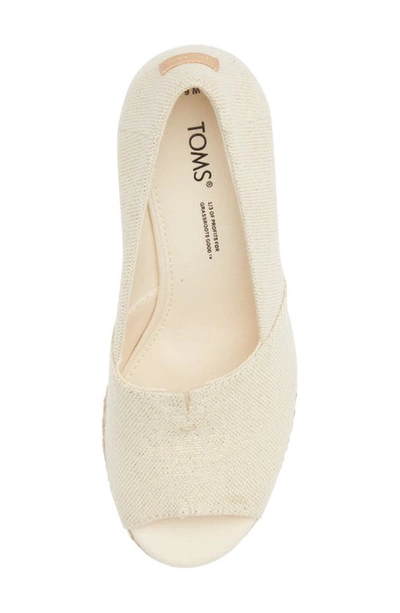 Toms Women's Michelle Peep Toe Canvas Espadrille Wedge Pumps In Natural Natural