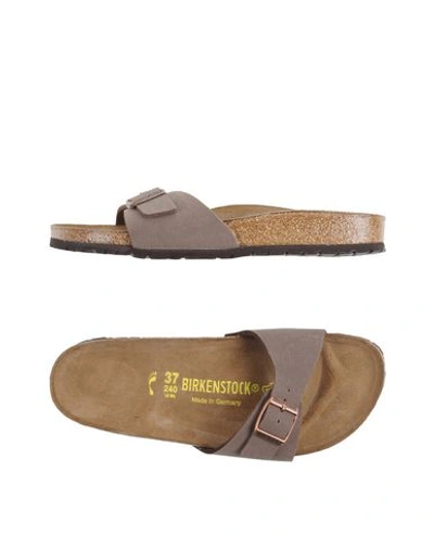 Birkenstock Madrid Faux-leather Sandals In Khaki