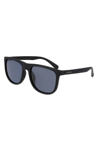 Shop Cole Haan 58mm Plastic Rounded Square Polarized Sunglasses In Black