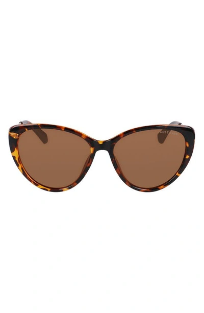 Shop Cole Haan 54mm Polarized Cat Eye Sunglasses In Tortoise