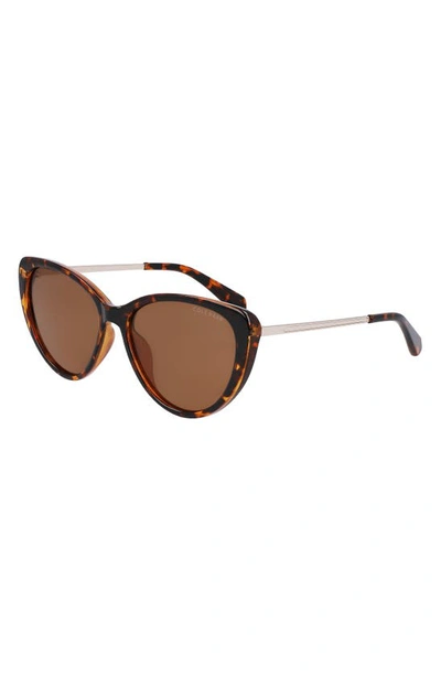 Shop Cole Haan 54mm Polarized Cat Eye Sunglasses In Tortoise