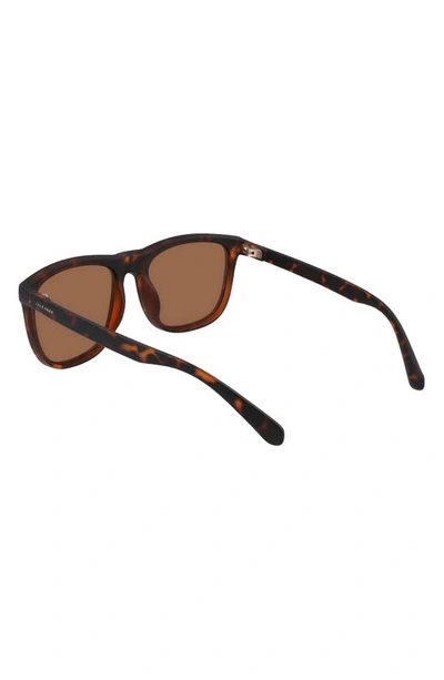 Cole Haan 58mm Plastic Rounded Square Polaized Sunglasses In Tortoise