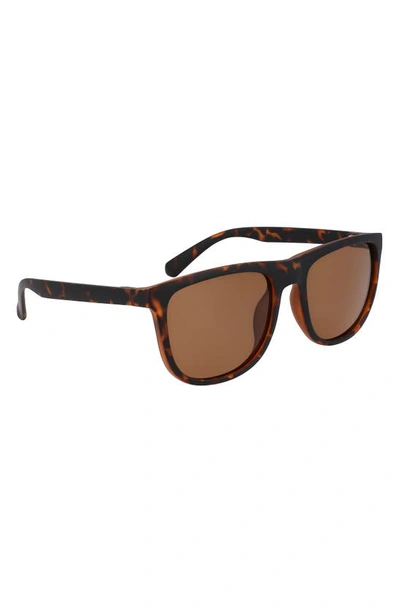 Cole Haan 58mm Plastic Rounded Square Polaized Sunglasses In Tortoise