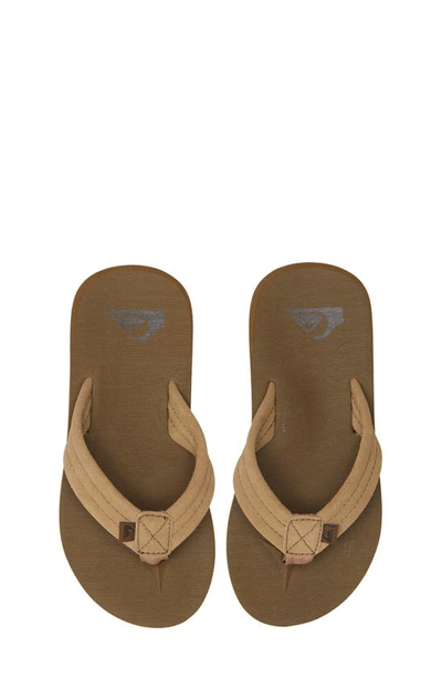 Shop Quiksilver Kids' Carver Flip Flop In Tan