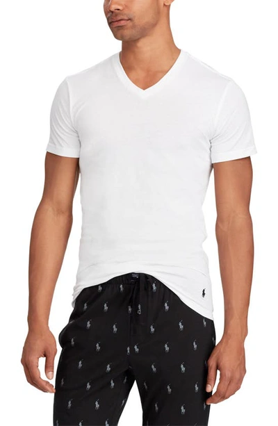 Polo Ralph Lauren Slim Fit V-neck Undershirt, Pack Of 5 In White | ModeSens