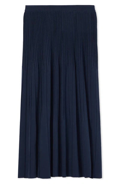 St John Ribbed Knit Skirt In Navy