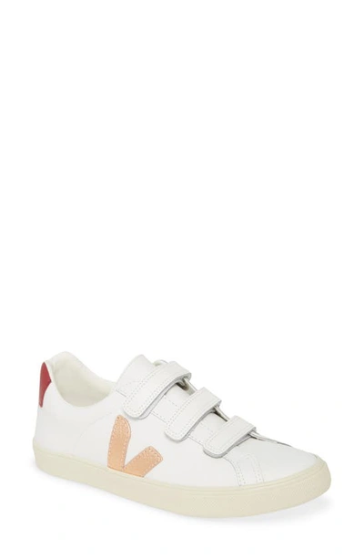Shop Veja Esplar 3-lock Sneaker In Extra-white/ Venus/ Marsala