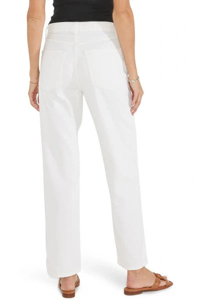 Shop Etica Ética Tyler High Waist Straight Leg Ankle Jeans In Vintage White