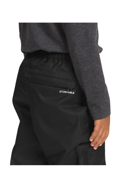 The North Face Kids' Antora Waterproof Packable Recycled Polyester Rain Pants In Black