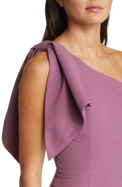 Shop Dress The Population Tiffany One-shoulder Midi Dress In Orchid