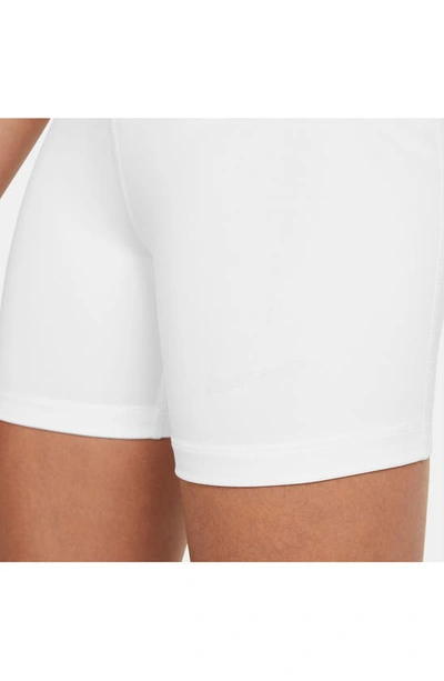 Shop Nike Kids' Pro Shorts In White/ Pure Platinum