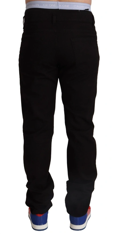 Shop Dolce & Gabbana Black Cotton Straight Men Jeans Staff Men's Pants
