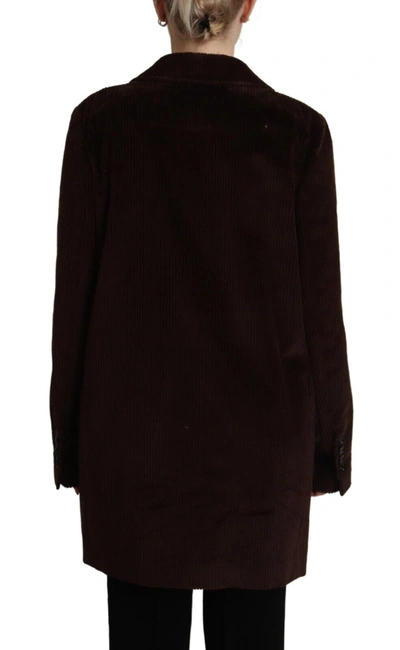Shop Dolce & Gabbana Bordeaux Corduroy Cotton Blazer Oversized Women's Jacket