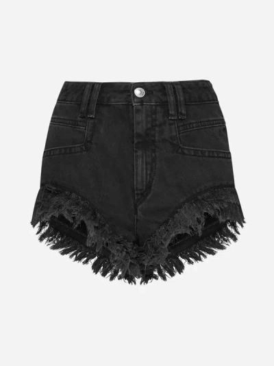 Shop Isabel Marant Étoile Eneido Denim Shorts In Faded Black