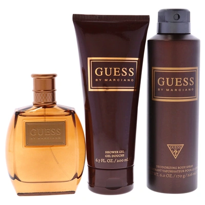 Shop Guess For Men - 3 Pc Gift Set 3.4oz Edt Spray, 6.7oz Shower Gel, 6.0oz Deodorizing Body Spray In Black
