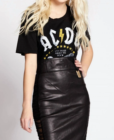Shop Recycled Karma Ac/dc Rock Cannon Top In Black