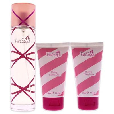 Shop Aquolina Pink Sugar Candy Magic By  For Women - 3 Pc Gift Set 3.4oz Edt Spray, 1.7oz Glossy Shower Ge