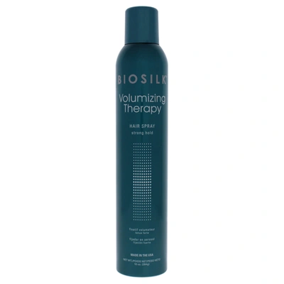 Shop Biosilk Volumizing Therapy Hairspray - Strong Hold By  For Unisex - 10 oz Hairspray In Blue