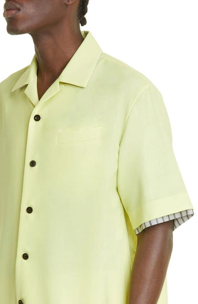 Sacai Shortsleeved Oversized Shirt In Yellow