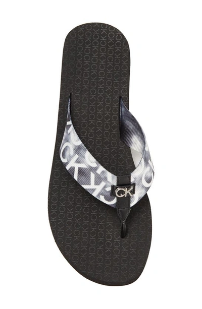 Shop Calvin Klein Meena Wedge Flip Flop Sandal In Black