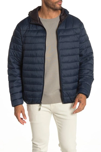 Shop Hawke And Co Hooded Packable Quilted Jacket In Hwk Navy