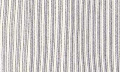 Amanda & Chelsea Three-quarter Scrunch Sleeve Railroad Stripe Blazer In Blue/ White