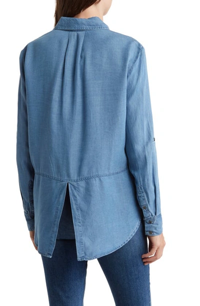 Shop For The Republic Roll-tab Sleeve Tencel® Button-up Shirt In Washed Chambray