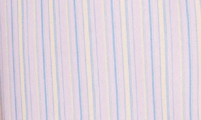 Shop Nydj Print Pleat Back Sleeveless Split Neck Blouse In Skylar Stripe