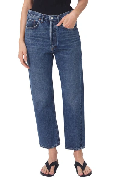 Shop Agolde '90s Crop Relaxed Organic Cotton Jeans In Range