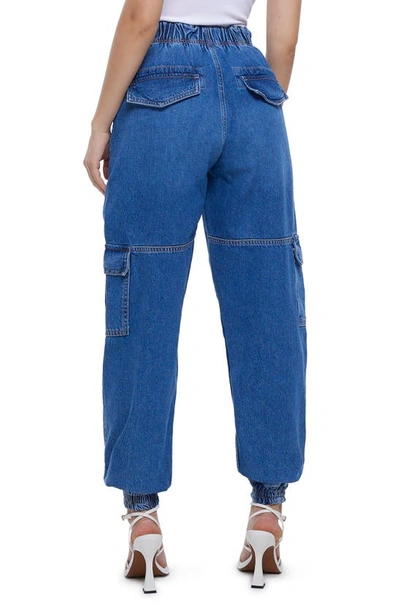 River Island Cargo Denim Joggers In Denim