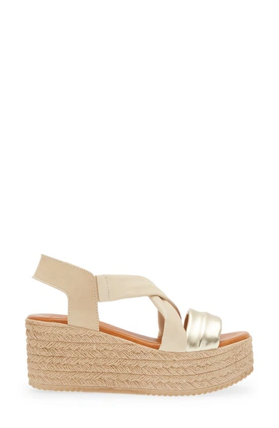 Cordani Brently Espadrille Platform Wedge Sandal In Natural Platino