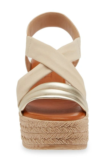 Shop Cordani Brently Espadrille Platform Wedge Sandal In Natural Platino