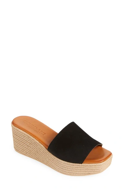 Shop Cordani Bibi Espadrille Wedge Slide Sandal In Black Suede