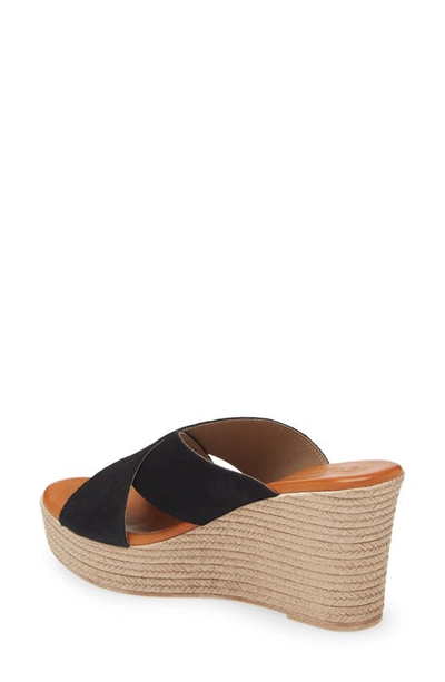 Cordani Braylin Espadrille Wedge Sandal In Black Suede