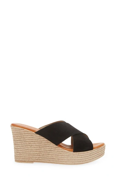 Cordani Braylin Espadrille Wedge Sandal In Black Suede