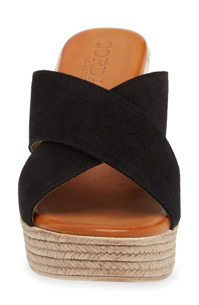 Cordani Braylin Espadrille Wedge Sandal In Black Suede