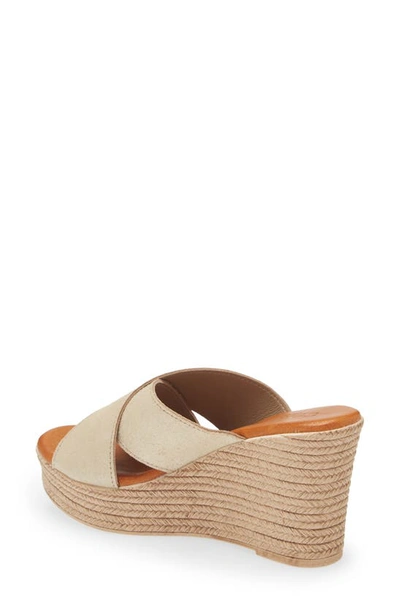 Shop Cordani Braylin Espadrille Wedge Sandal In Soft Gold Suede