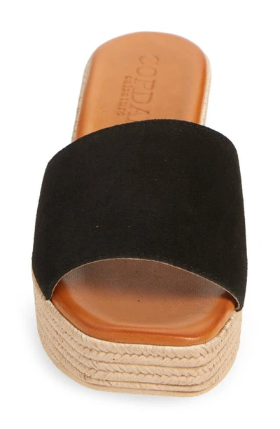 Shop Cordani Bibi Espadrille Wedge Slide Sandal In Black Suede