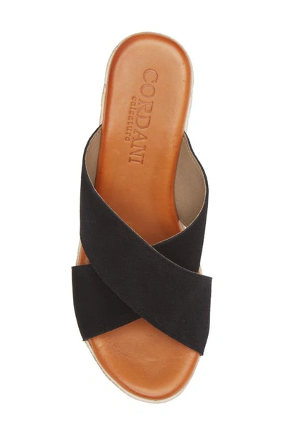 Cordani Braylin Espadrille Wedge Sandal In Black Suede
