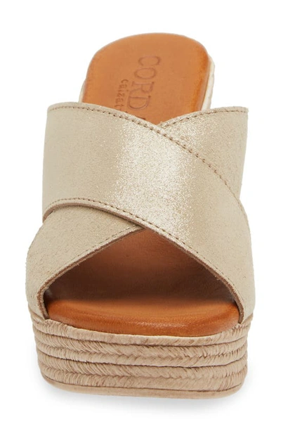 Shop Cordani Braylin Espadrille Wedge Sandal In Soft Gold Suede