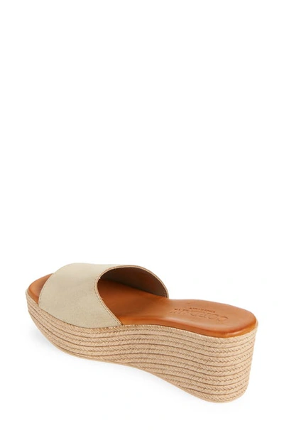 Shop Cordani Bibi Espadrille Wedge Slide Sandal In Soft Gold Suede