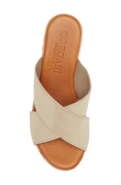 Shop Cordani Braylin Espadrille Wedge Sandal In Soft Gold Suede